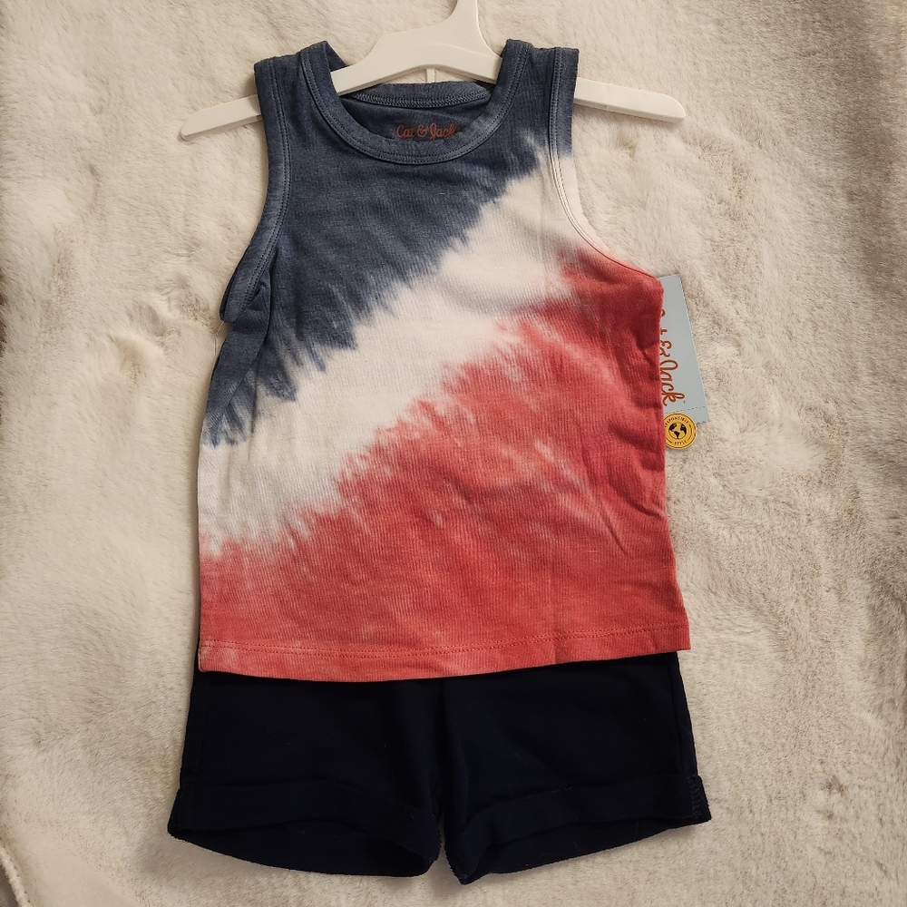 Cat & Jack Tie Dye Tank & Short Two Piece Set New With Tag Size 18 mos